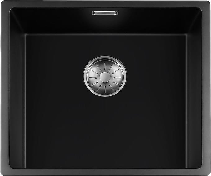 Lorreine Black Quartz Series spoelbak 4540cm Plug Inox 45BQ-FU-Inox