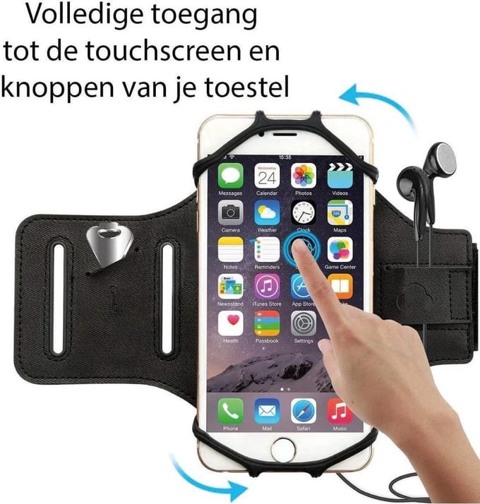 Jumada's - Universeel/Verstelbaar Hardlooparmband/Telefoonhouder - Blauw