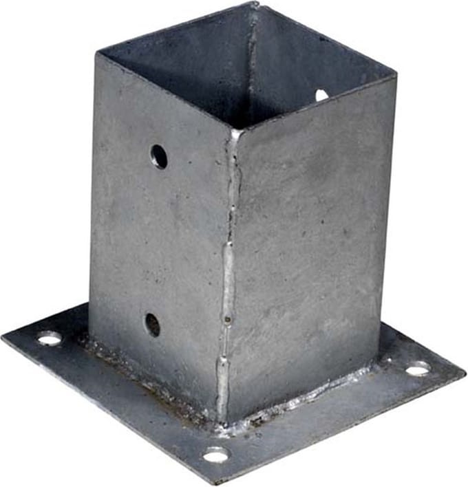 Wovar Paalhouder op plaat 7 x 7 x 15 cm | Per Stuk