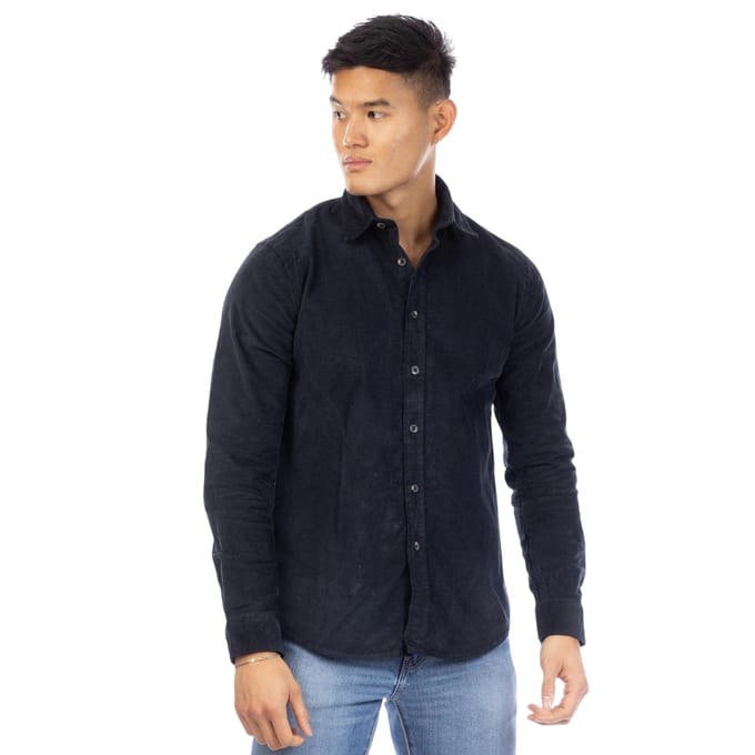 Peter Werth Heren Corduroy Regular Overhemd (Marine)