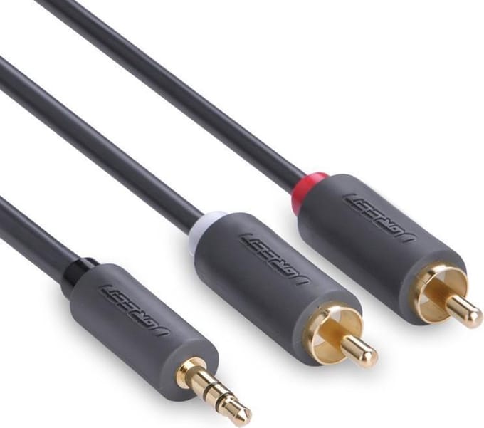 Ugreen AV102 - Audiokabel - 3,5 mm Jack naar 2x RCA (Cinch) - 3 Meter - Zwart