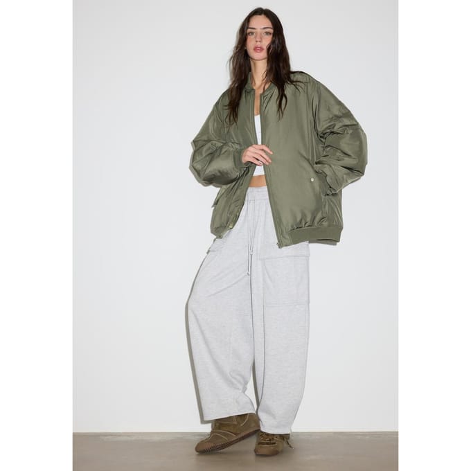 Stradivarius Oversized jas  Kaki XS