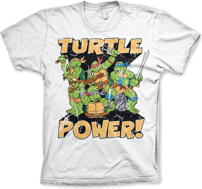 Teenage Mutant Ninja Turtles Heren Tshirt -L- Turtle Power! Wit