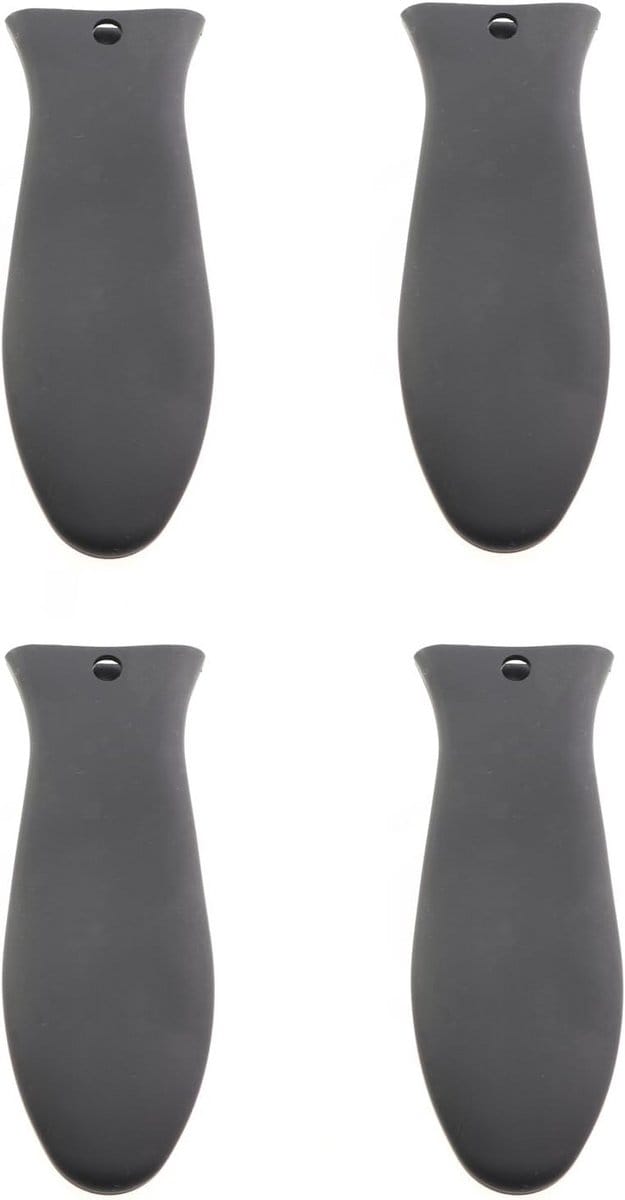 4 Stuks Zwarte Siliconen Hittebestendige Pan Handvatbeschermers Antislip