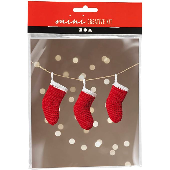 Mini Knutselkit haken "Kerstkousen"