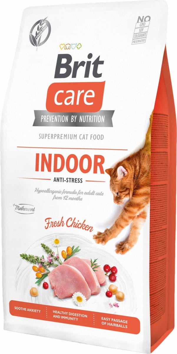 Brit Care Indoor Anti-Stress Kip - Kattenvoer - 7 kg