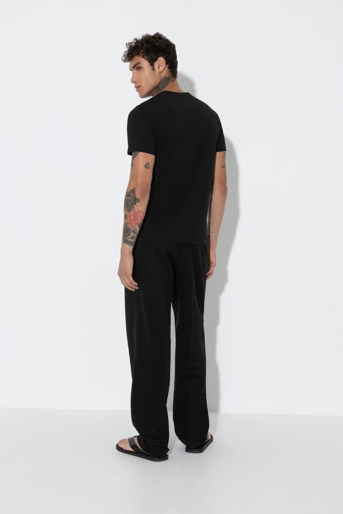 Crew Neck Shirt Serie Maglia Singola Zwart