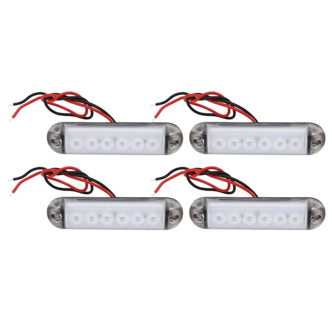 4 PCS Feux de Gabarit Latéraux LED Intérieurs 12V Matériau PC Stable Convient pour Camping-cars Bateaux Yachts white