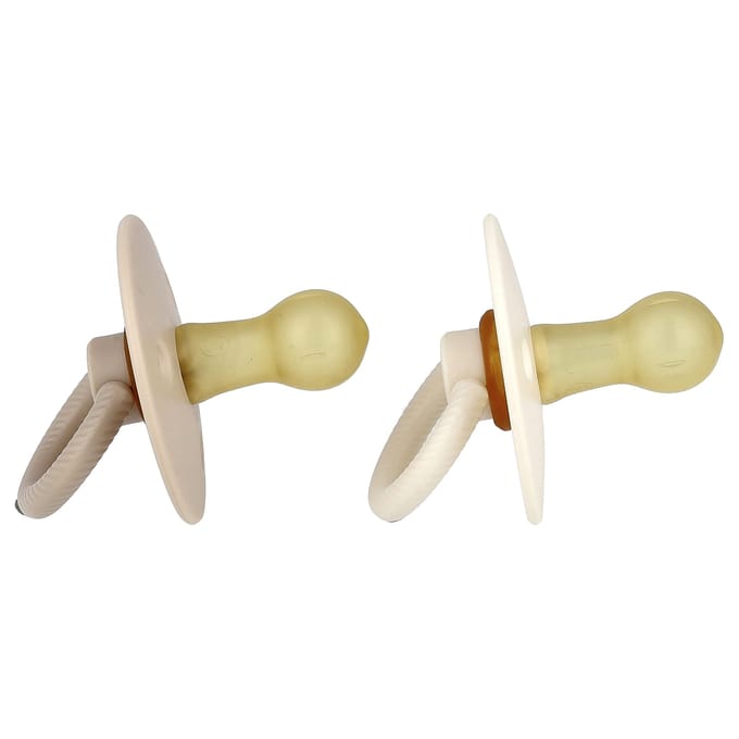 Itzy Soother™, avec Sucette en Caoutchouc Naturel, 6-18 Mois, Noix de Coco & Toast, 2 Pièces beige