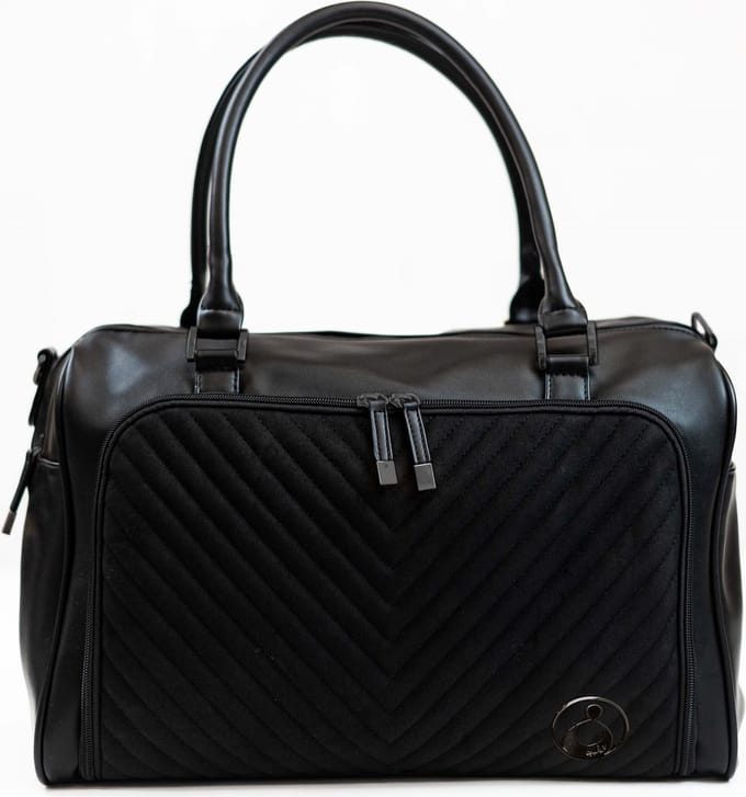 Isoki luiertas Double Zip - Diagonal Quilted - Midnight - Zwart