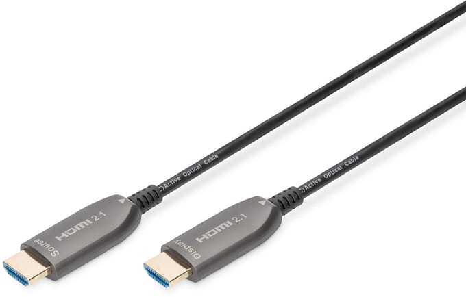 Digitus AK-330126-200-S HDMI-kabel HDMI Aansluitkabel HDMI-A-stekker, HDMI-A-stekker 20.00 m Zwart 8K UHD, Afgeschermd (dubbel)