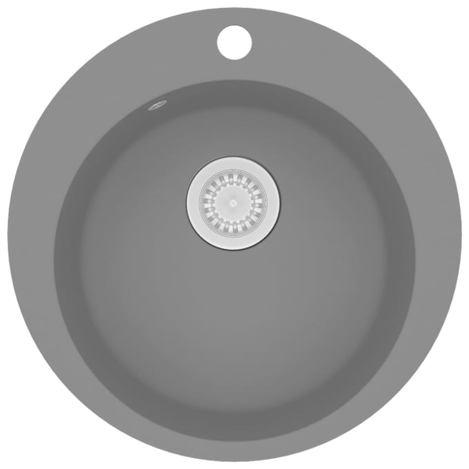 vidaXL - Gootsteen - rond - enkele - bak - graniet - grijs