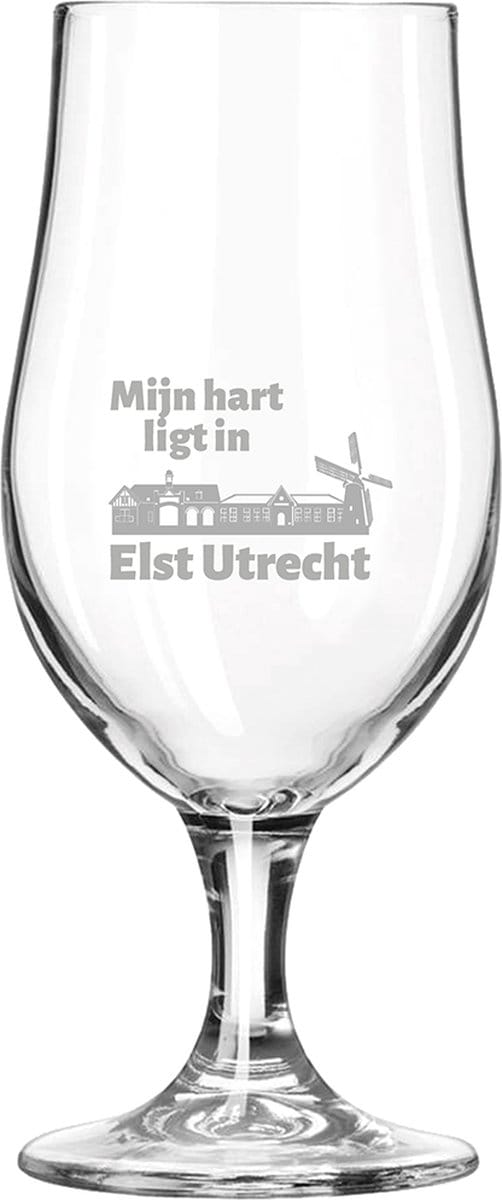 Gegraveerde bierglas op voet 49cl Elst Utrecht
