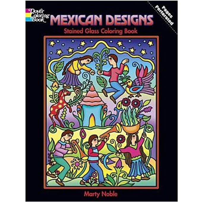 Mexican Designs Stained Glass Coloring Book - Marty Noble