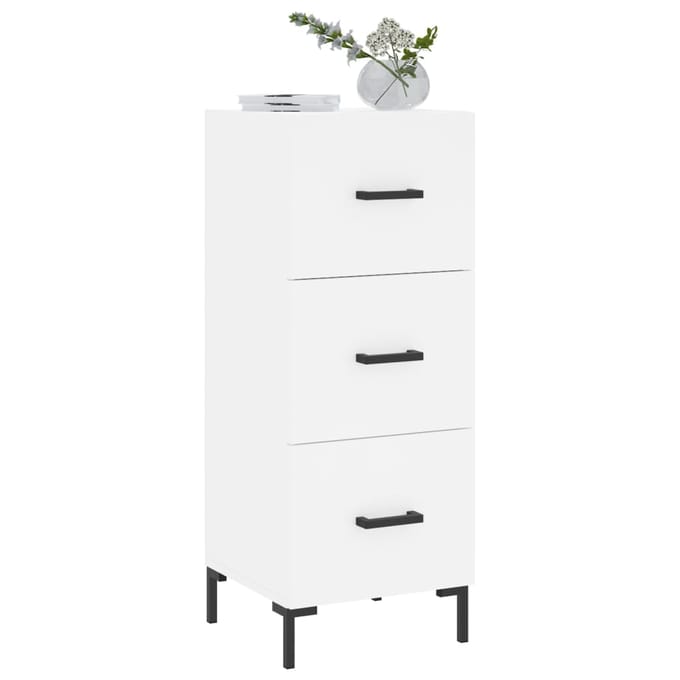 vidaXL - Dressoir - 34,5x34x90 - cm - bewerkt - hout - wit