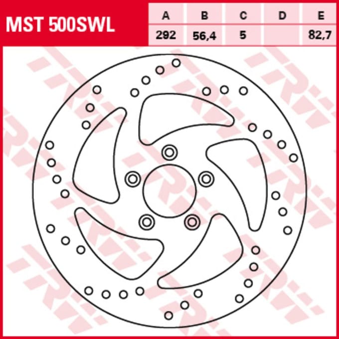 Remschijf TRW MST500SWL, 1 Stuk