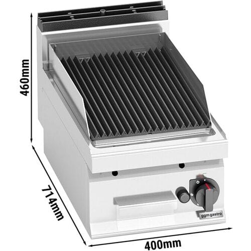 GGM Gastro Gas Lavasteingrill - 6,9 kW Zilver