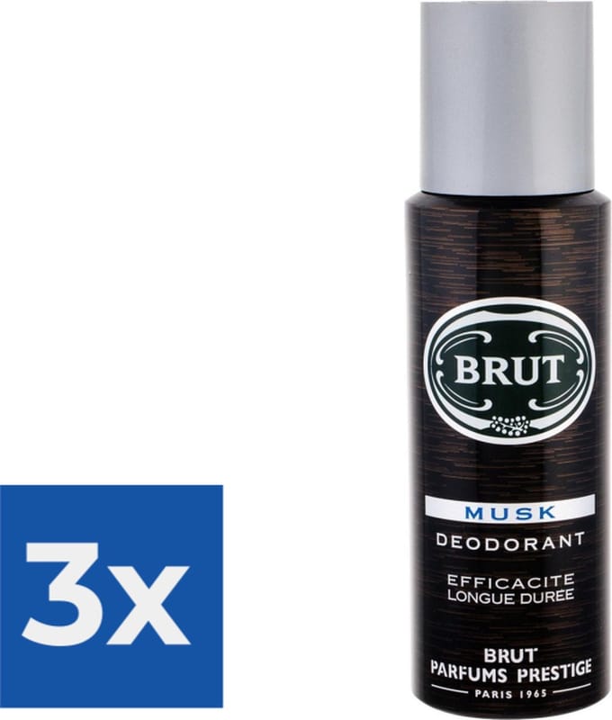 Brut Musk - 200 ml - Deodorant - Voordeelverpakking 3 stuks