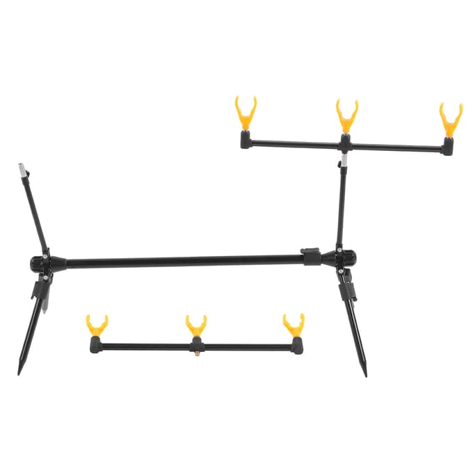 Support Pliable pour Canne à Pêche en Mer 3 Porte-Cannes à Pêche Télescopique 4 Pieds Support Repose-Canne black