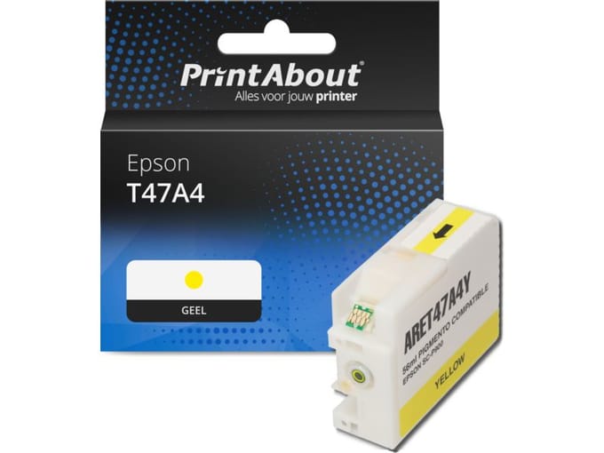 PrintAbout huismerk Inktcartridge T47A4 Geel Geschikt voor Epson