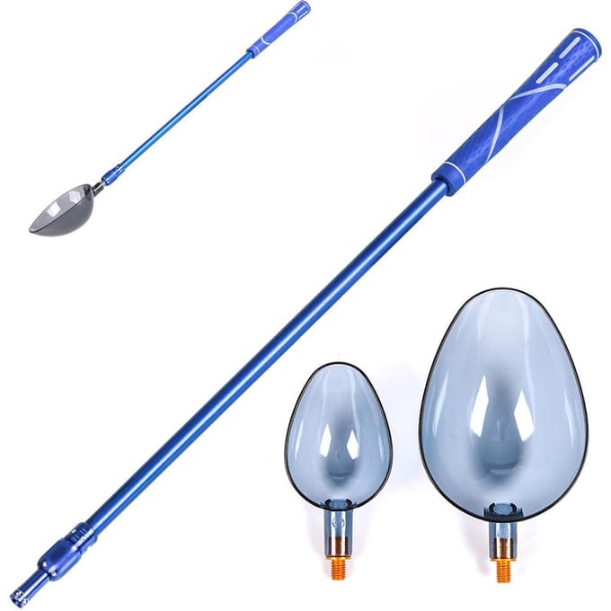 55 - 95cm Telescopische Aluminium Aas Werpstok Handvat met 2 Aaslepels Aaswerpers Handle with spoons white