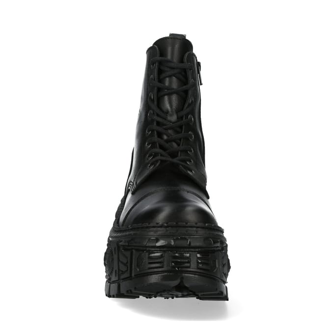 New Rock zwarte Goth lederen laarzen-WALL083C-S5
