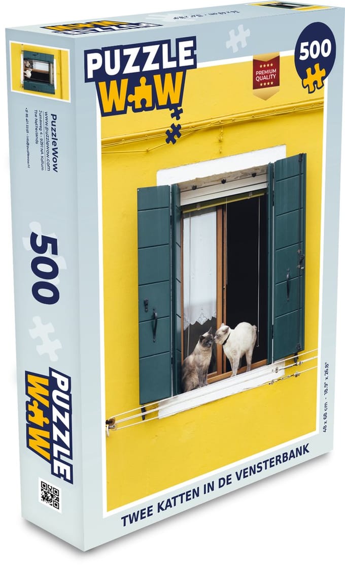 Puzzel Kat - Vensterbank - Raam - Legpuzzel - Puzzel 500 stukjes