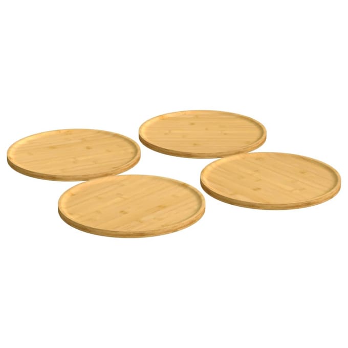 vidaXL - Pizzaborden - 4 - st - Ø32x1,5 - cm - bamboe