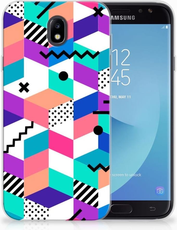 Samsung Galaxy J7 2017 | J7 Pro TPU Hoesje Blokken Kleurrijk