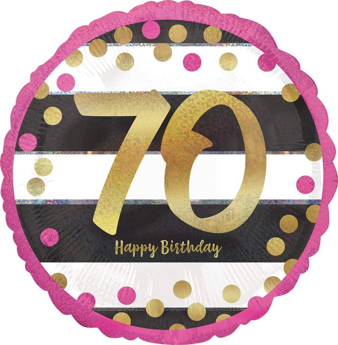 Amscan - Folieballon pink & gold '70' (43cm)