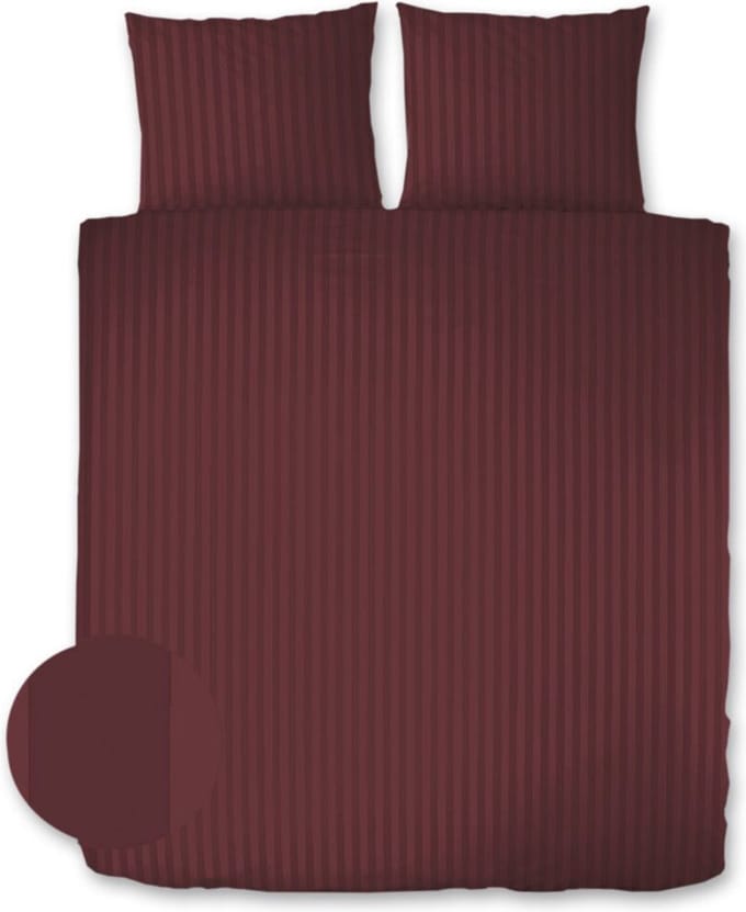 Dekbedovertrek Satijn Gestreept - Hotel Kwaliteit 230 TC - 2 persoons - 200 x 200/220 cm - warm Red