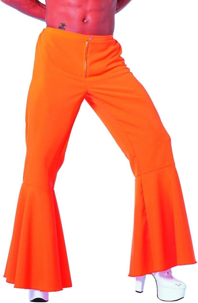 Hippie broek bi-stretch man neon oranje - Maat 56