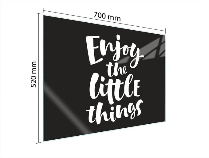 TMK ArtDeko - Beschermplaat - Glas - 70x52 cm - Zwart