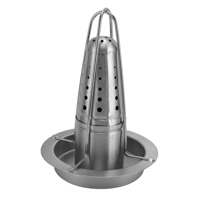 Verticale Kippenbrader RVS Afneembaar Kippenbraadrek Kalkoenbrader Houder voor L(for 6.5-9kg) gray