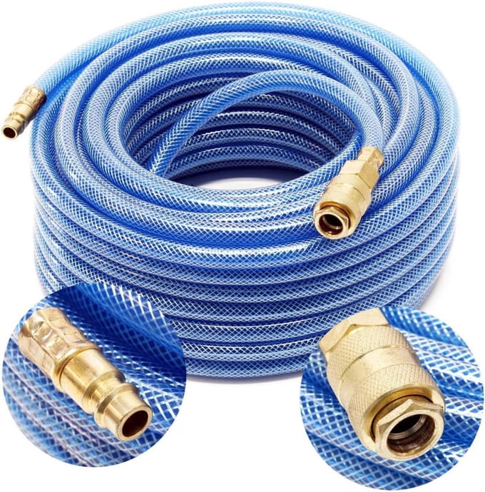 Thuys – Compressor Slang – Persluchtslang – Spiraalslang – Blauw – 20cm x 8cm x 12cm