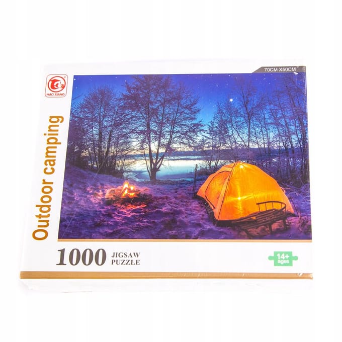 Puzzel 1000 Stukken: Nacht Kamperen bij het Meer