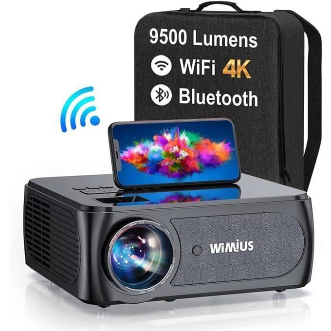 Vidéoprojecteur WiMiUS K8 - Full HD 1080P - 9500 Lumens - WiFi Bluetooth - Correction 4P-4D
