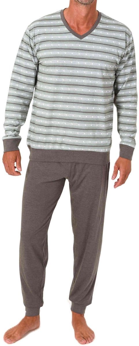 Normann herenpyjama met lange mouwen in elegante strepenlook