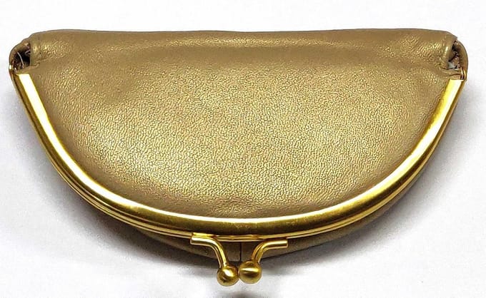 Gillian Jones Luxe Leren Make-Up Knip met spiegel - Gold