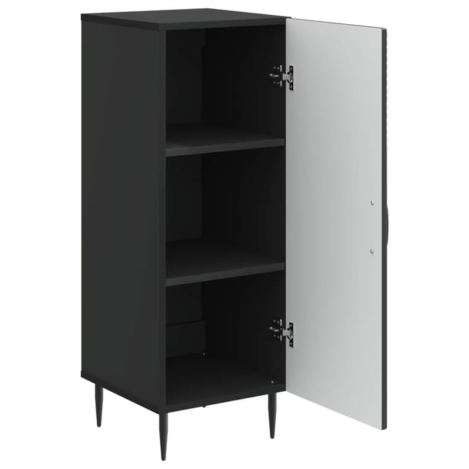 vidaXL - Dressoir - Zwart - 33 - x - 34,5 - x - 89,5 - cm - Bewerkt - hout