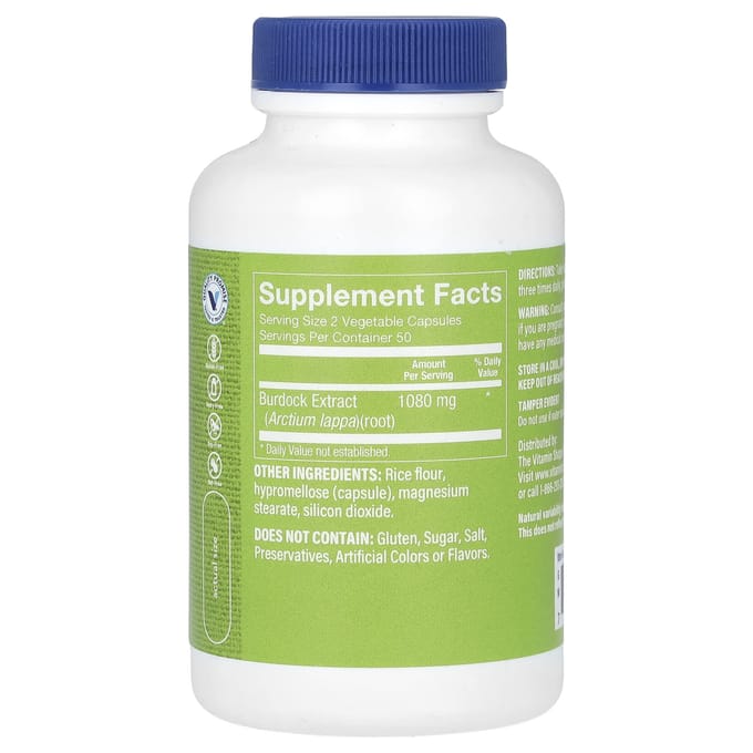 Racine de Bardane, Gélules Végétales 100 (540 mg par gélule)