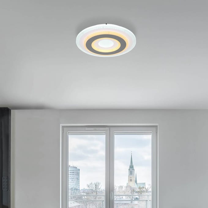 Globo LED plafondlamp Sabatino, Ø 30 cm, wit/antraciet, CCT
