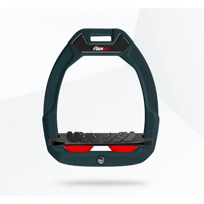 Veiligheidspedaal Paardrijden Ingelengd Ultra Grip Groen/Zwart/Rood Flex-On Safe-On