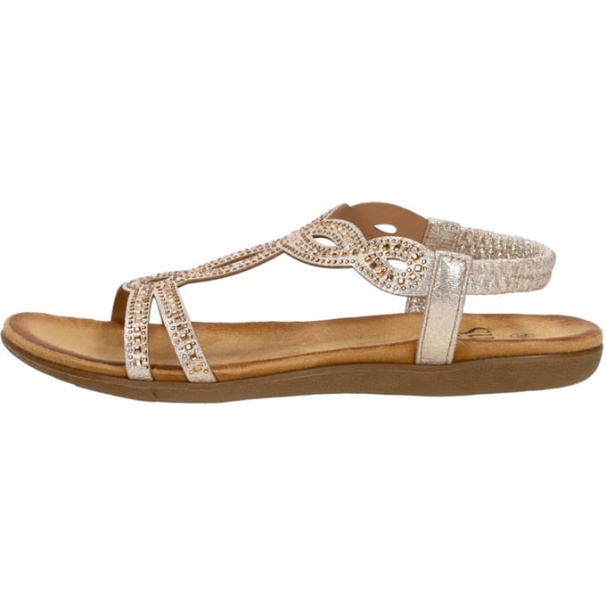 SUB55 Sandalen Plat Sandalen Plat - Goudkleur - Maat 37