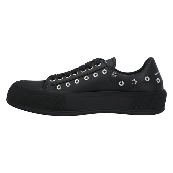 Alexander McQueen Heren Deck Plimsoll in Zwart/Zilver