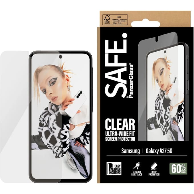 SAFE by PanzerGlass Ultra-Wide Fit Screenprotector incl. applicator voor de Samsung Galaxy A27 (5G)