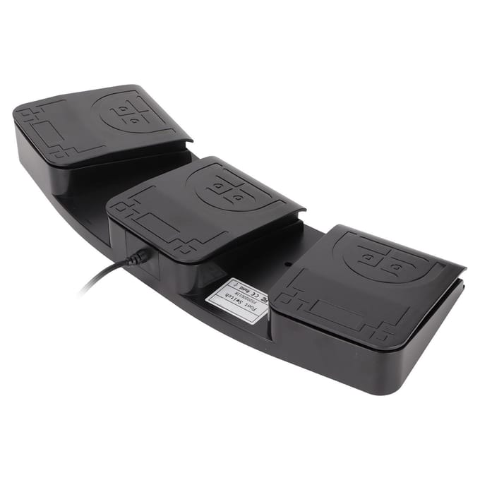 Pédale USB 3 Touches Multifonction Ergonomique Sensible Durable Pédale USB pour Jeu Média black