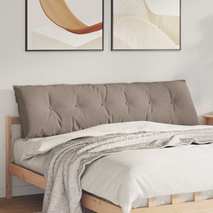 vidaXL - Rugkussen - Taupe - 180 - x - 50 - cm - Microvezel - Stof
