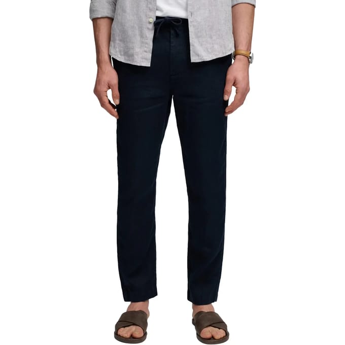 Superdry Merchant Linnen Broek Blauw Grootte: M