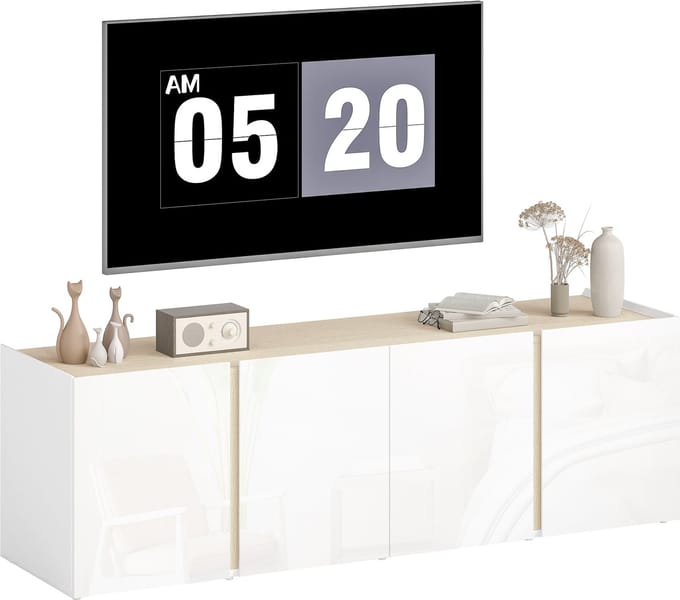 HOMCOM TV-meubel - Spaanplaat - 135x38x45cm - Wit